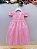 Vestido Infantil Rosa Tule Com Renda Luxo Casamento Festas - Imagem 4
