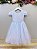 Vestido Infantil Branco Busto Com Renda Daminhas Casamentos - Imagem 5
