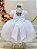 Vestido Infantil Branco Busto Com Renda Daminhas Casamentos - Imagem 2