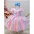 Vestido Infantil Rosa Jardim Encantado Chuva de Amor Arco Iris - Imagem 1