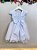 Vestido Infantil Branco Busto Bordado Flores Daminha Festa - Imagem 5