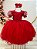 Vestido Infantil Vermelho Busto Com Renda Daminhas Casamentos - Imagem 1