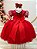 Vestido Infantil Vermelho Busto Com Renda Daminhas Casamentos - Imagem 2