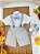 Conjunto Social Camisa Branca Com Short Gravata e Susp. Cinza - Imagem 1