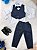 Conjunto Social Camisa Branca Colete Calça Grav. Azul Marinho - Imagem 2