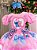 Vestido Stitch e Angel Rosa Tematico Luxo Aniversario - Imagem 5
