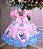 Vestido Stitch e Angel Rosa Tematico Luxo Aniversario - Imagem 2