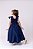 Vestido Infantil Azul Marinho Formatura Longo Dama de Honra Luxo Festas - Imagem 6