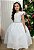 Vestido Infantil Branco Formatura Longo Dama de Honra Luxo Festas - Imagem 1