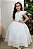 Vestido Infantil Branco Formatura Longo Dama de Honra Luxo Festas - Imagem 3