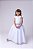 Vestido Infantil Branco Formatura Longo Dama de Honra Luxo Festas - Imagem 4