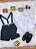 Conjunto Social Pajem Camisa Branca Short e Susp. Azul Escuro - Imagem 3