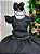 Vestido Infantil Preto Formatura Longo Dama de Honra Luxo Festas - Imagem 7