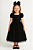 Vestido Infantil Preto Longo Damas Renda Casamento - Imagem 1
