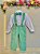 Conjunto Social Camisa Branca Com Calça Gravata e Susp. Verde - Imagem 3