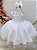 Vestido Infantil Branco Babados e Renda  Daminhas Festas - Imagem 1