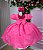 Vestido Rosa Chiclete Bebe Lese Laise Festa Luxo - Imagem 2