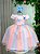 Vestido Infantil Rosa Jardim Encantado Chuva de Amor Arco Iris - Imagem 1