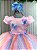 Vestido Infantil Rosa Jardim Encantado Chuva de Amor Arco Iris - Imagem 3