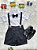 Conjunto Social Pajem Camisa Branca Short e Susp. Preto - Imagem 1