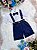 Conjunto Social Short Susp. Gravata Azul Marinho Camisa - Imagem 1