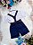 Conjunto Social Short Susp. Gravata Azul Marinho Camisa - Imagem 3