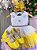 Vestido Infantil Branco Bebe Saia Babados Amarelo e Lilas - Imagem 3