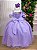Vestido Infantil Longo Lilas Formatura Tule Glitter Festa - Imagem 4