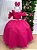 Vestido Infantil Longo Pink Formatura Tule Glitter Festa - Imagem 1