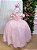 Vestido Infantil Longo Rosa Bebe Formatura Tule Glitter Festa - Imagem 1