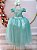 Vestido Infantil Longo Verde Menta Tule Renda Casamento Festas - Imagem 3