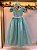 Vestido Infantil Longo Verde Menta Tule Renda Casamento Festas - Imagem 5