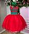 Vestido Infantil Juvenil Natalino Vermelho Festa Tule Luxo Natal - Imagem 4