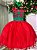 Vestido Infantil Juvenil Natalino Vermelho Festa Tule Luxo Natal - Imagem 1
