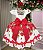 Vestido Infantil Vermelho Juvenil Florido Festa Luxo - Imagem 4
