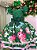 Vestido Infantil Verde Natal Juvenil Flor Festa Luxo - Imagem 2
