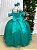 Vestido Infantil Longo Verde Formatura Tule Glitter Festa - Imagem 3