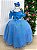 Vestido Infantil Longo Azul Serenity Formatura Tule Glitter Festa - Imagem 4