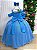 Vestido Infantil Longo Azul Serenity Formatura Tule Glitter Festa - Imagem 6
