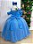 Vestido Infantil Longo Azul Serenity Formatura Tule Glitter Festa - Imagem 3