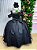 Vestido Infantil Longo Preto Formatura Tule Glitter Festa - Imagem 4