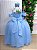 Vestido Infantil Longo Azul Bebe Formatura Tule Glitter Festa - Imagem 4