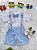 Conjunto Social Pajem Camisa Branca Short e Susp. Azul Claro - Imagem 1