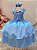 Fantasia Infantil Frozen e Cinderela Renda Azul Claro - Imagem 3