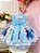 Vestido Infantil Azul Princesas Frozen Elsa Anna Com Laço - Imagem 2
