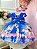 Vestido Infantil Elsa e Frozen Princesas Azul Luxo Festas - Imagem 2
