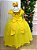 Vestido de Festa Infantil Longo Amarelo Daminha Menina - Imagem 3