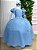 Vestido de Festa Infantil Longo Azul Bebe Daminha Menina - Imagem 3