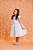 Vestido Infantil Branco Busto Com Renda Daminhas Festas - Imagem 6