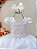 Vestido Infantil Branco Busto Com Renda Daminhas Festas - Imagem 2